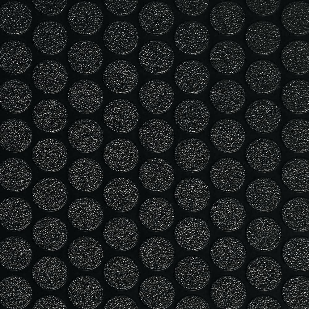 Small Coin 5 ft. x 10 ft. Midnight Black Commercial Grade Vinyl Garage Flooring Cover and Protector - Hercitys