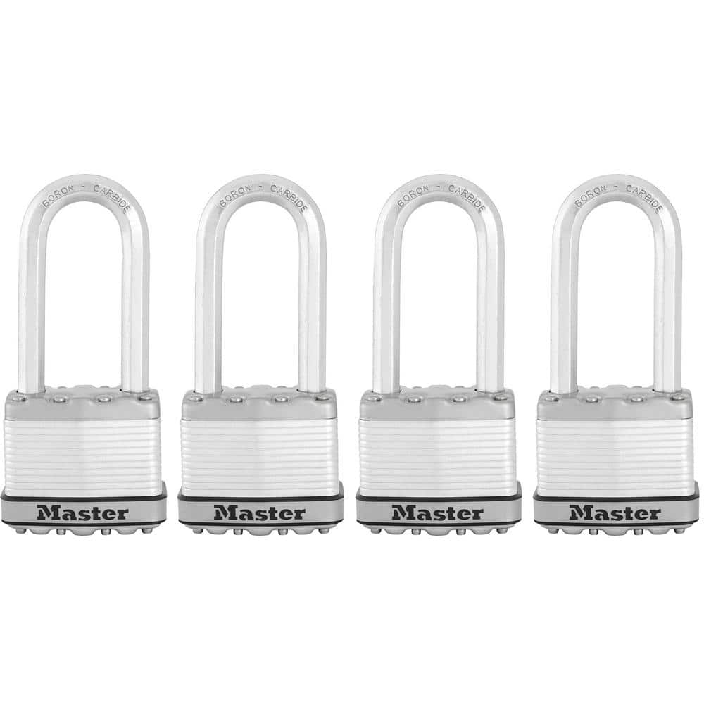 Heavy Duty Outdoor Padlock with Key, 2 in. Wide, 2-1/2 in. Shackle, 4 Pack - Hercitys