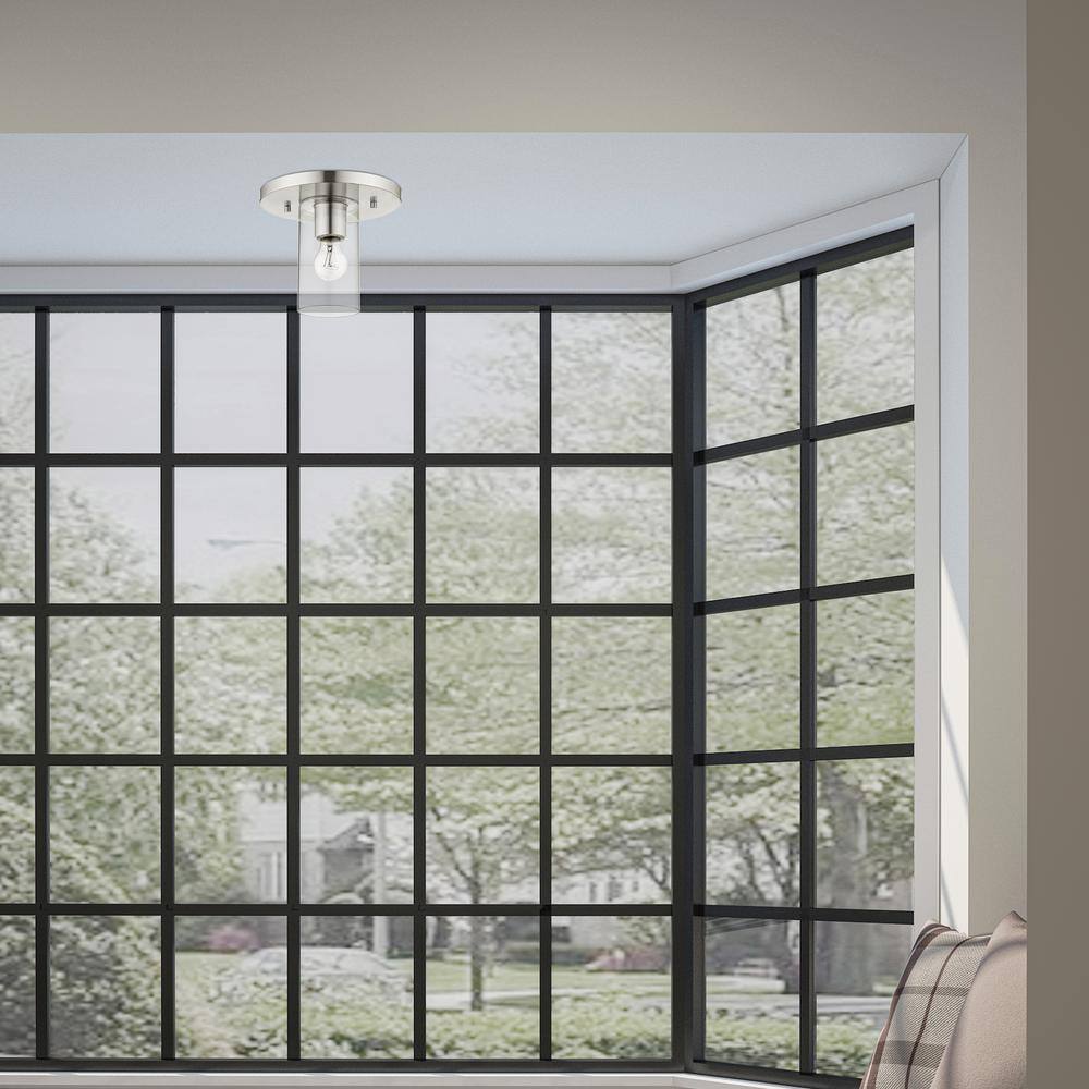 Zurich 1 Light Brushed Nickel Flush Mount - Hercitys