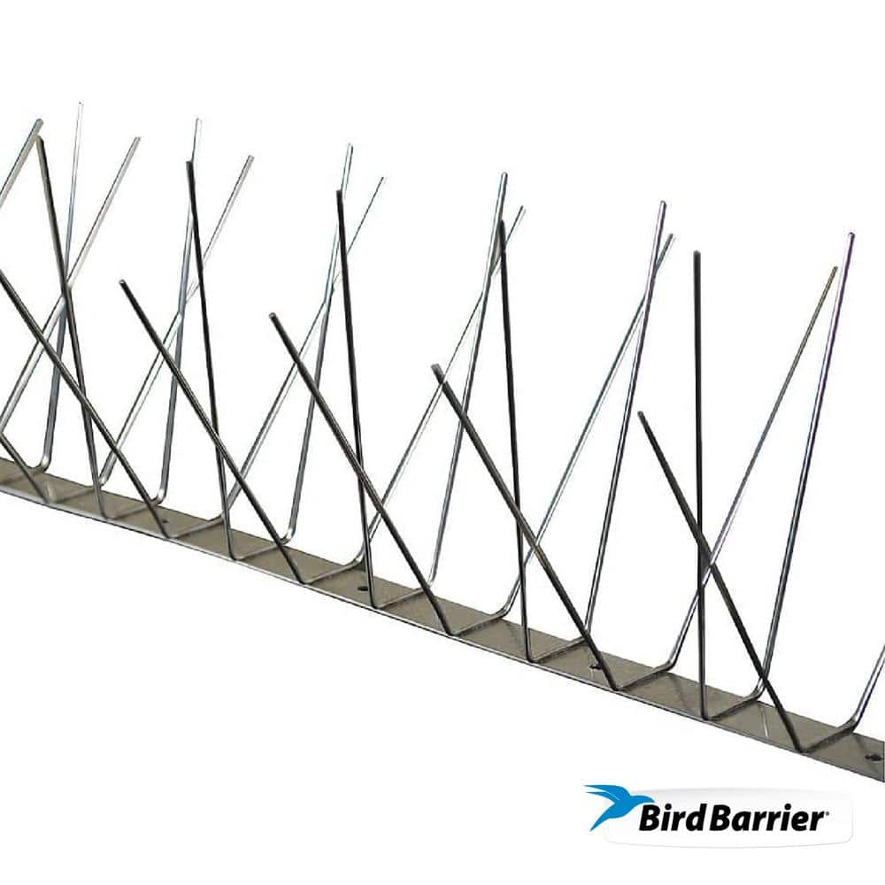 Industrial Spikes 12 ft. L x 5 in. W Stainless Steel Bird Spikes (3 ft. Sections, Bond Included) - Hercitys