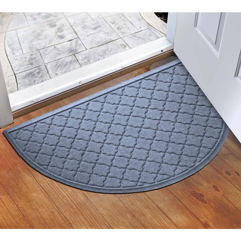 Waterhog Cordova 24 in. x 39 in. Half Round PET Polyester Indoor Outdoor Door Mat Bluestone - Hercitys