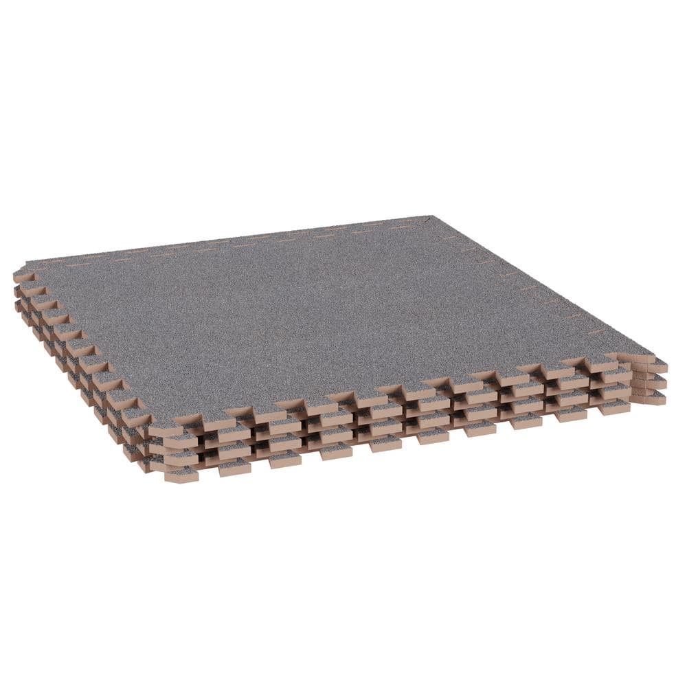 Gray 24 in. W x 24 in. L Foam Floor Tiles (24 sq. ft.) - Hercitys