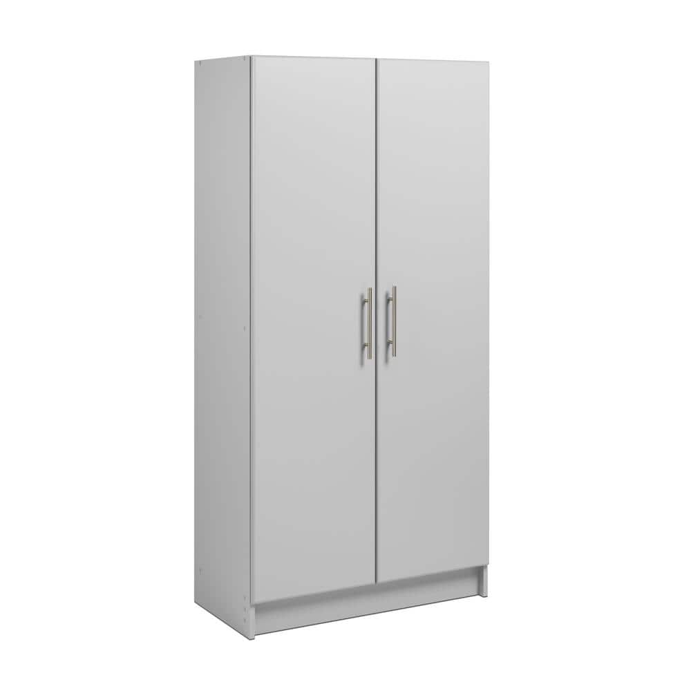 Wood Freestanding Garage Cabinet in Light Gray (32 in. W x 65 in. H x 16 in. D) - Hercitys