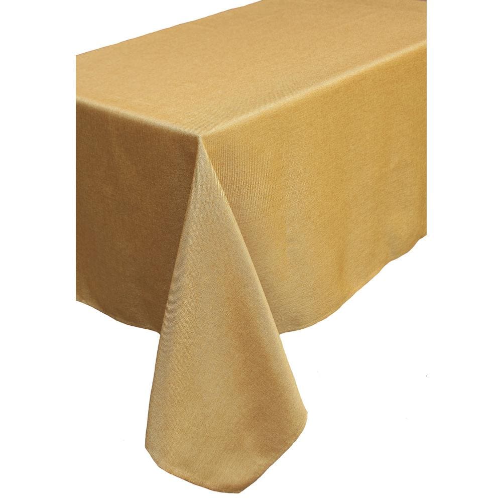 Gala Glistening Collection Easy Care Solid Color Tablecloth, 60 by 60 in. Gold - Hercitys