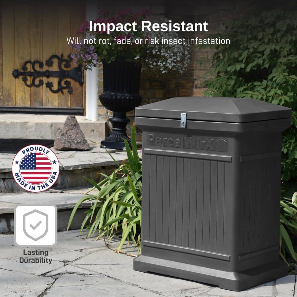 ParcelWirx Graphite Vertical Lockable Package Delivery Box - Hercitys