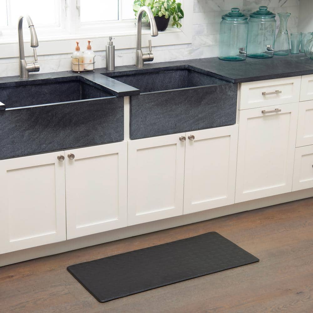 Trenton Solace Black 17 in. x 39 in. Anti Fatigue Kitchen Mat - Hercitys