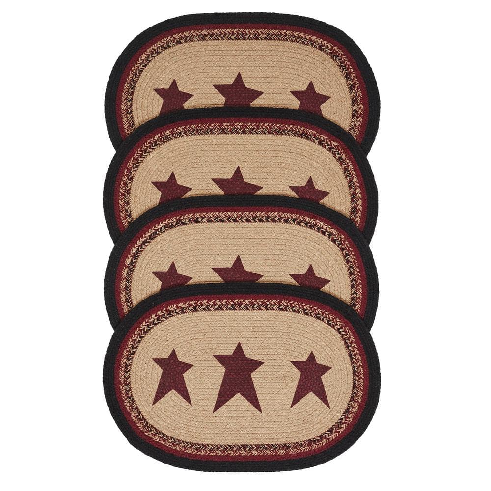 Connell 19 in. x 13 in. Multi Stencil Star Cotton Polyester Blend Placemat Set of 4 - Hercitys