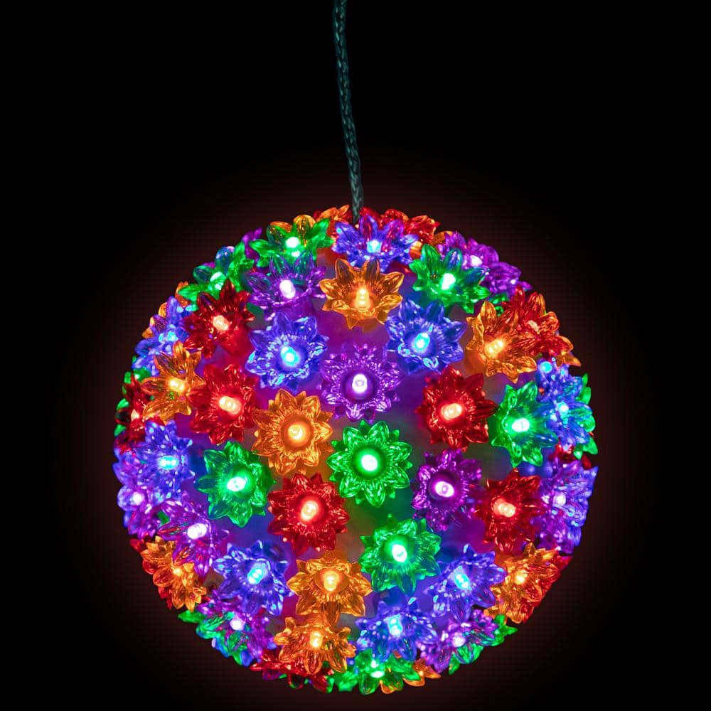 7.5 in. LED Lighted Hanging Starlight Sphere Outdoor Christmas Decoration Multicolor Lights - Hercitys