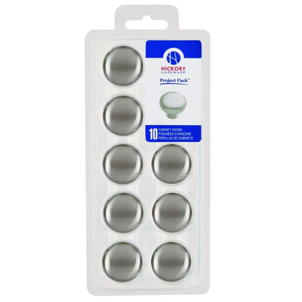 Project Pack 1-1/4 in. Satin Nickel Cabinet Knobs (10-Pack) - Hercitys