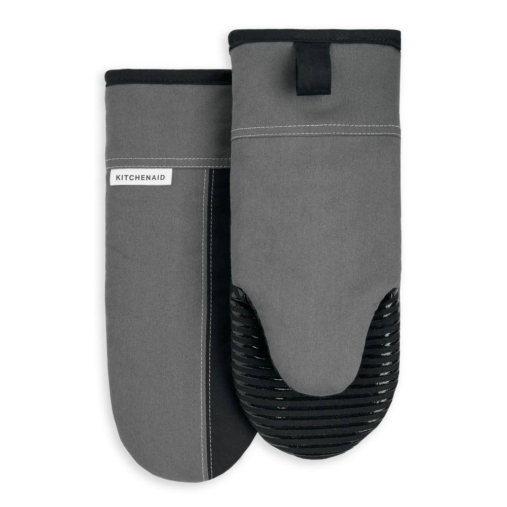 Beacon Contour Silver/Matte Cotton Black Oven Mitt (2-Pack) - Hercitys