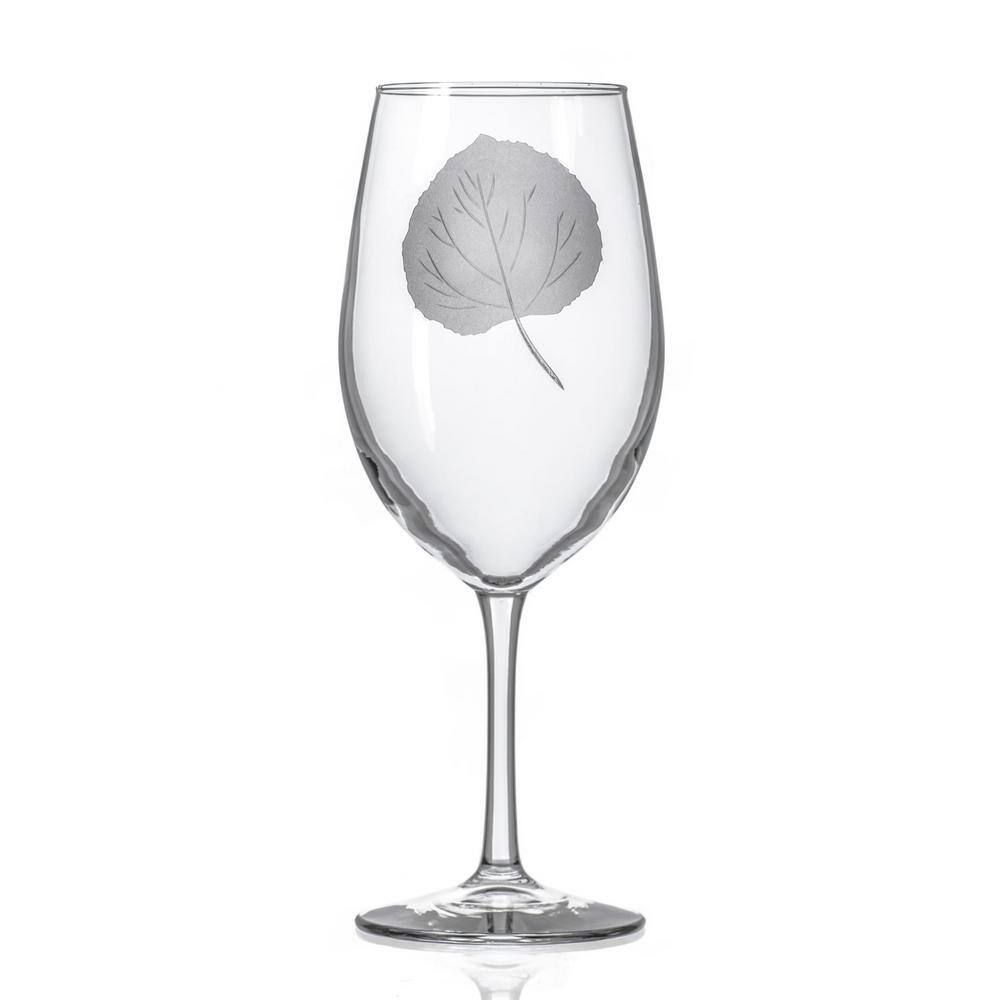 Aspen Leaf 18 oz. All Purpose Wine Glasses – Set of 4 - Hercitys