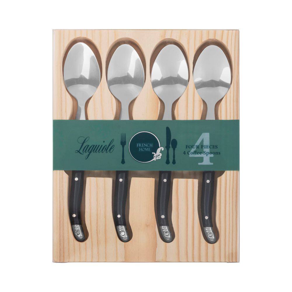 Laguiole Stainless-Steel Coffee Spoons with Navy Handles, Set of 4 - Hercitys
