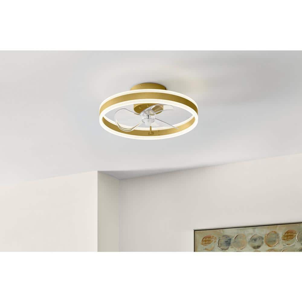 Preen 20 in. Integrated LED CCT Indoor Gold Ceiling Fan - Hercitys