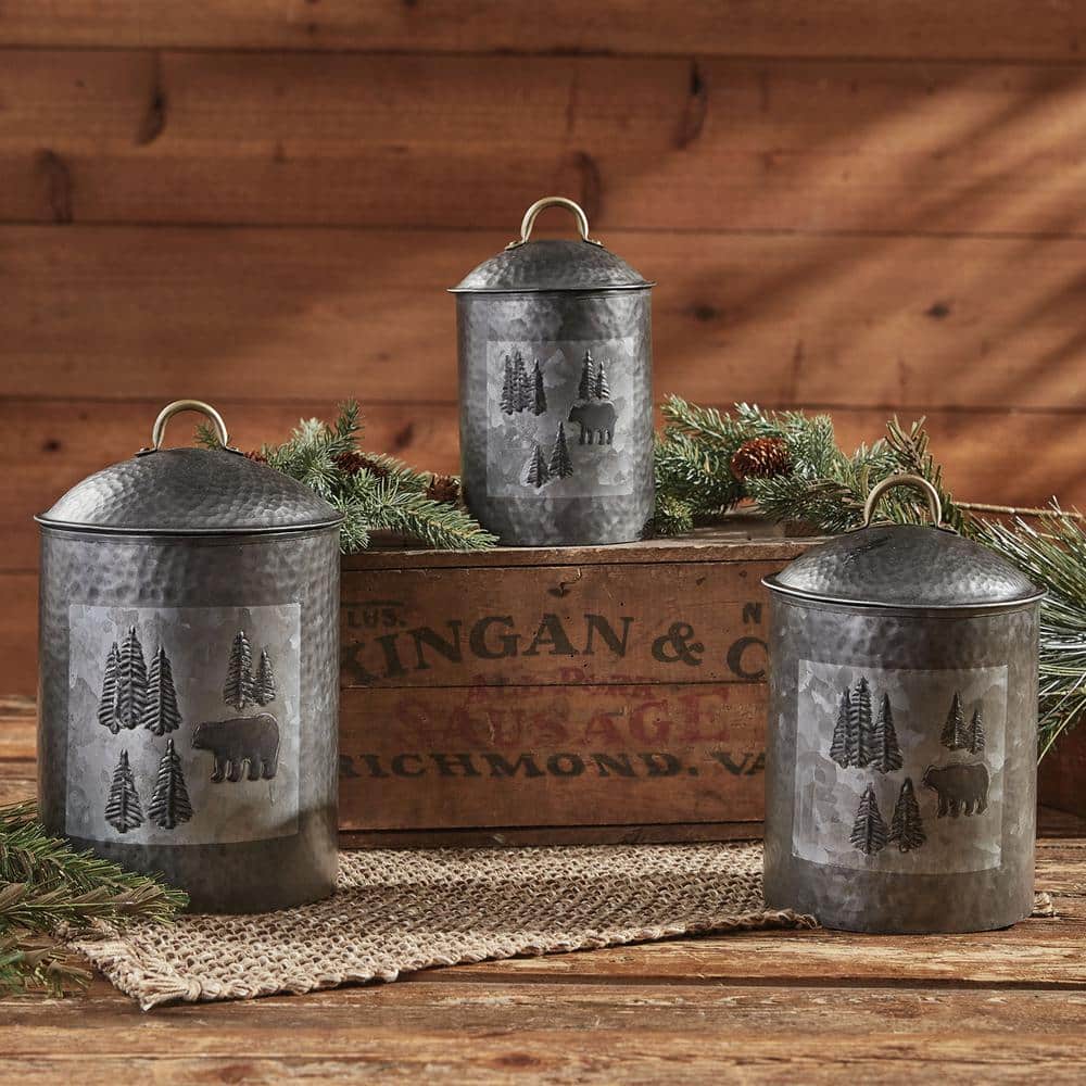 Wild Woods Bear Metal Canisters Set of 3 - Hercitys