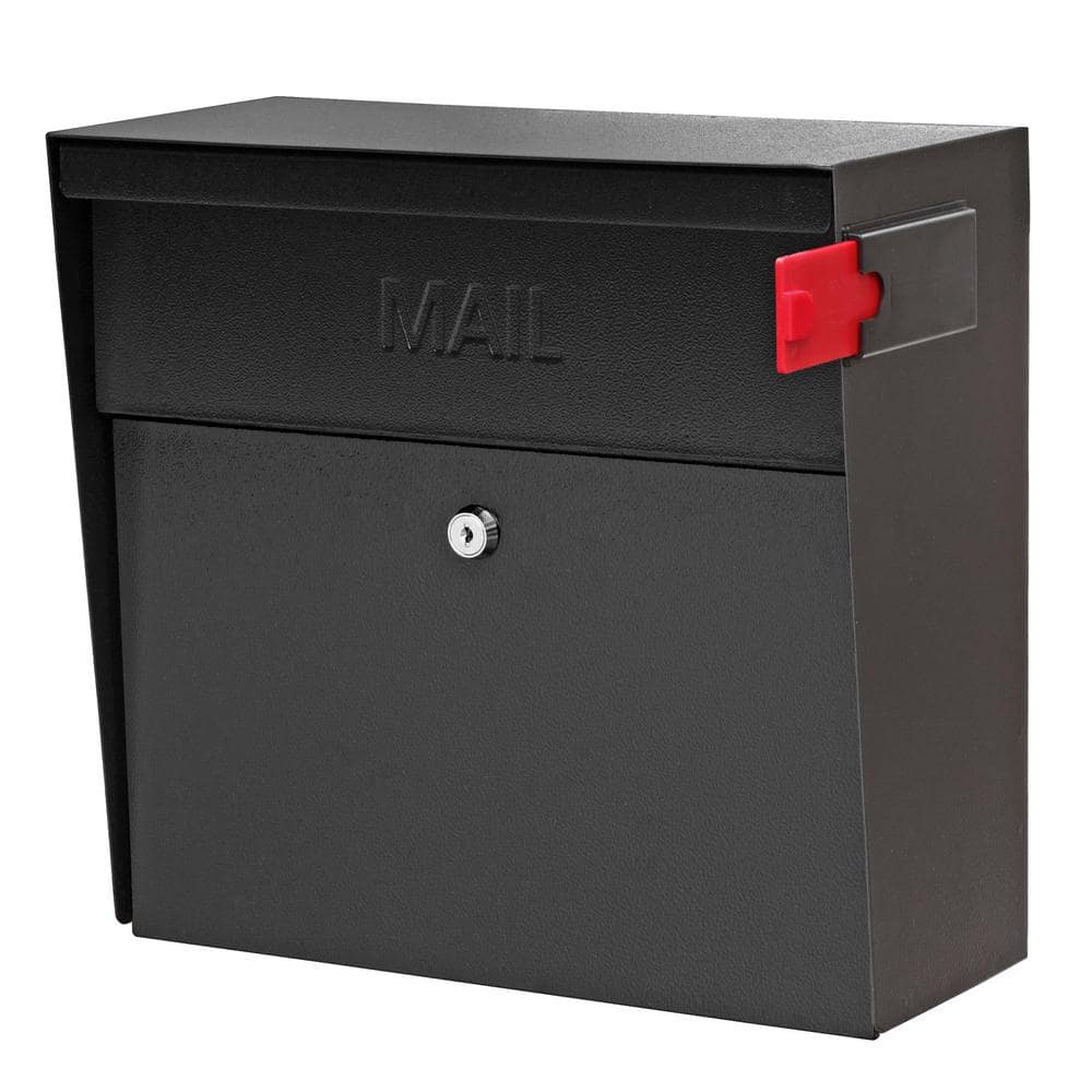 Metro Locking Wall-Mount Mailbox with High Security Reinforced Patented Locking System, Black - Hercitys