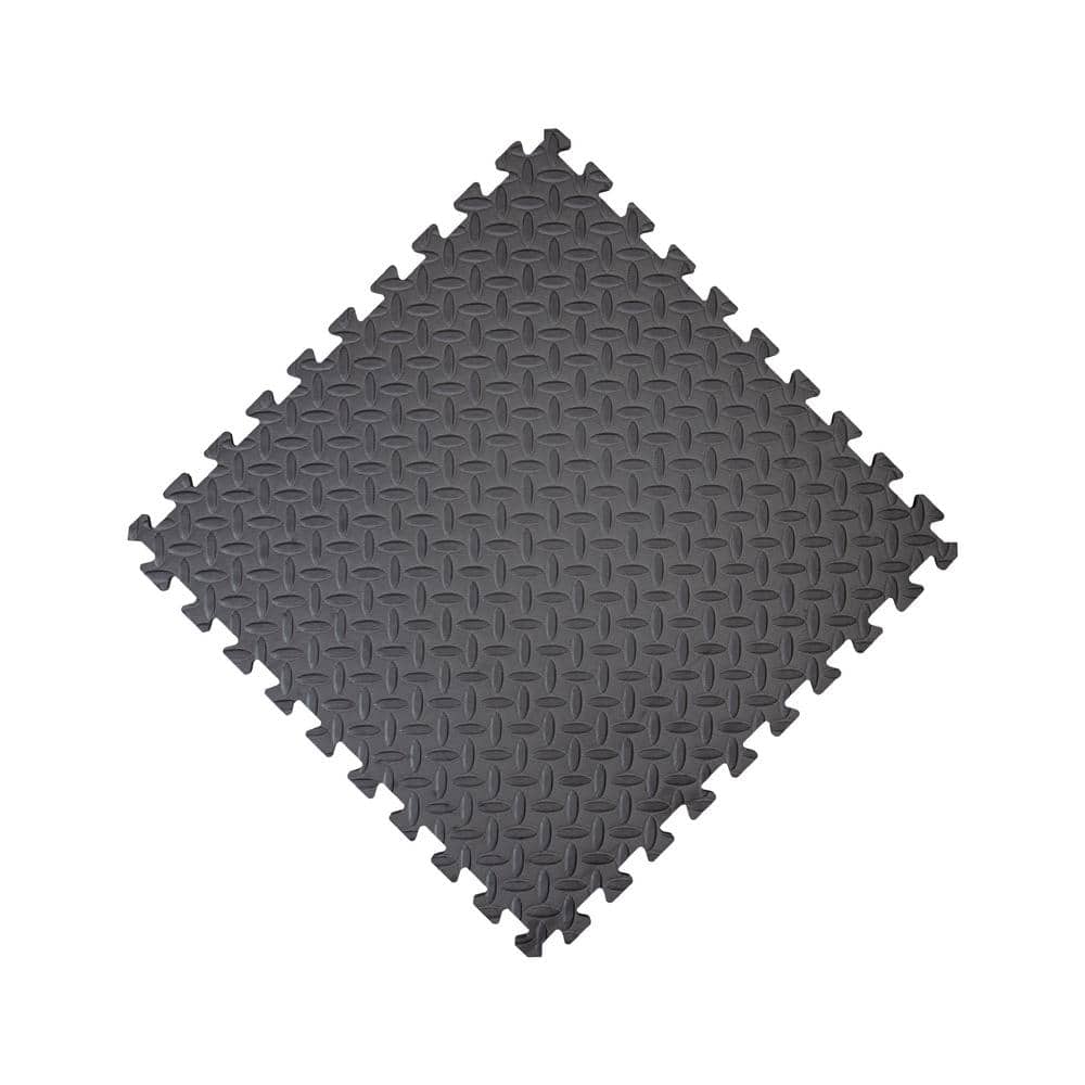 Gray 24 in. W x 24 in. L x 0.5 in. Thick Foam Exercise\Gym Flooring Tiles (6 Tiles\Case) (24 sq. ft.) - Hercitys
