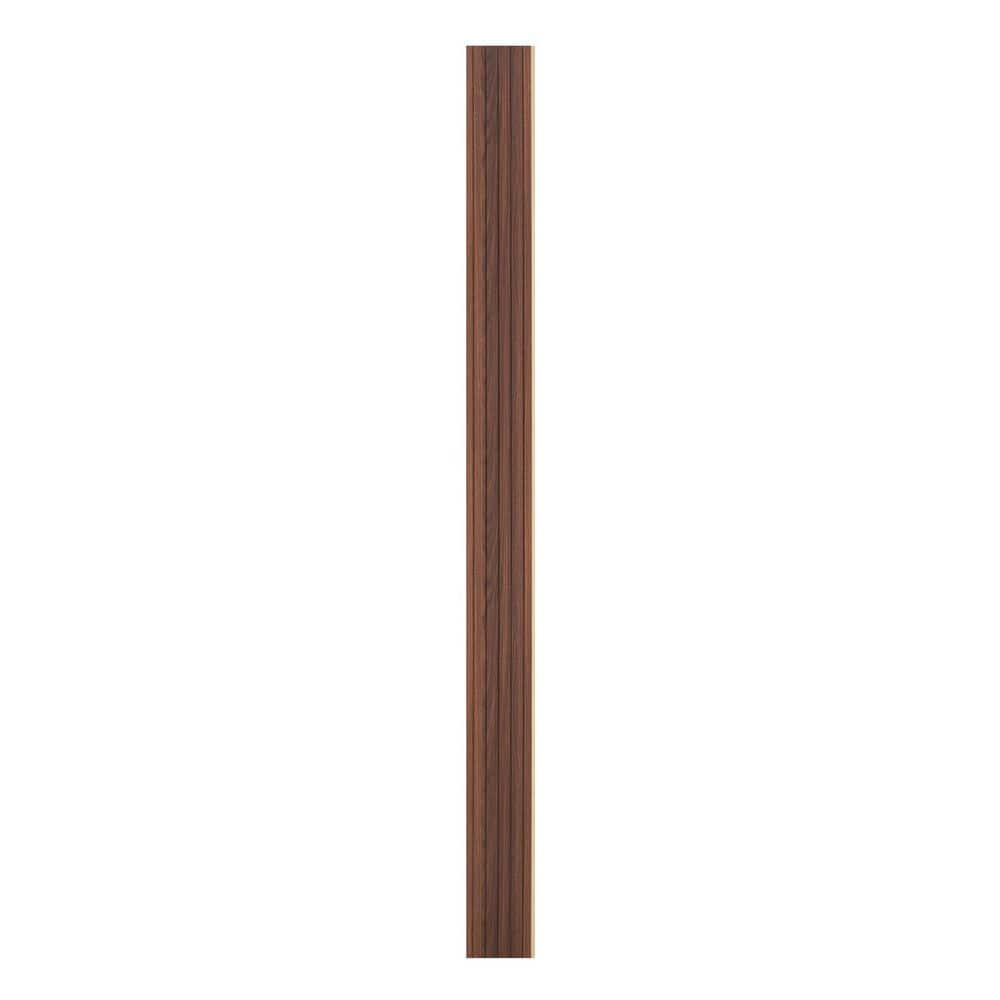 Wood Slat Acoustic Panels 0.35 in. H x 6.54 in. W Slatwall Panels in Brown 8-Pieces WPC Accent Wall Panels ‎Dark Teak - Hercitys