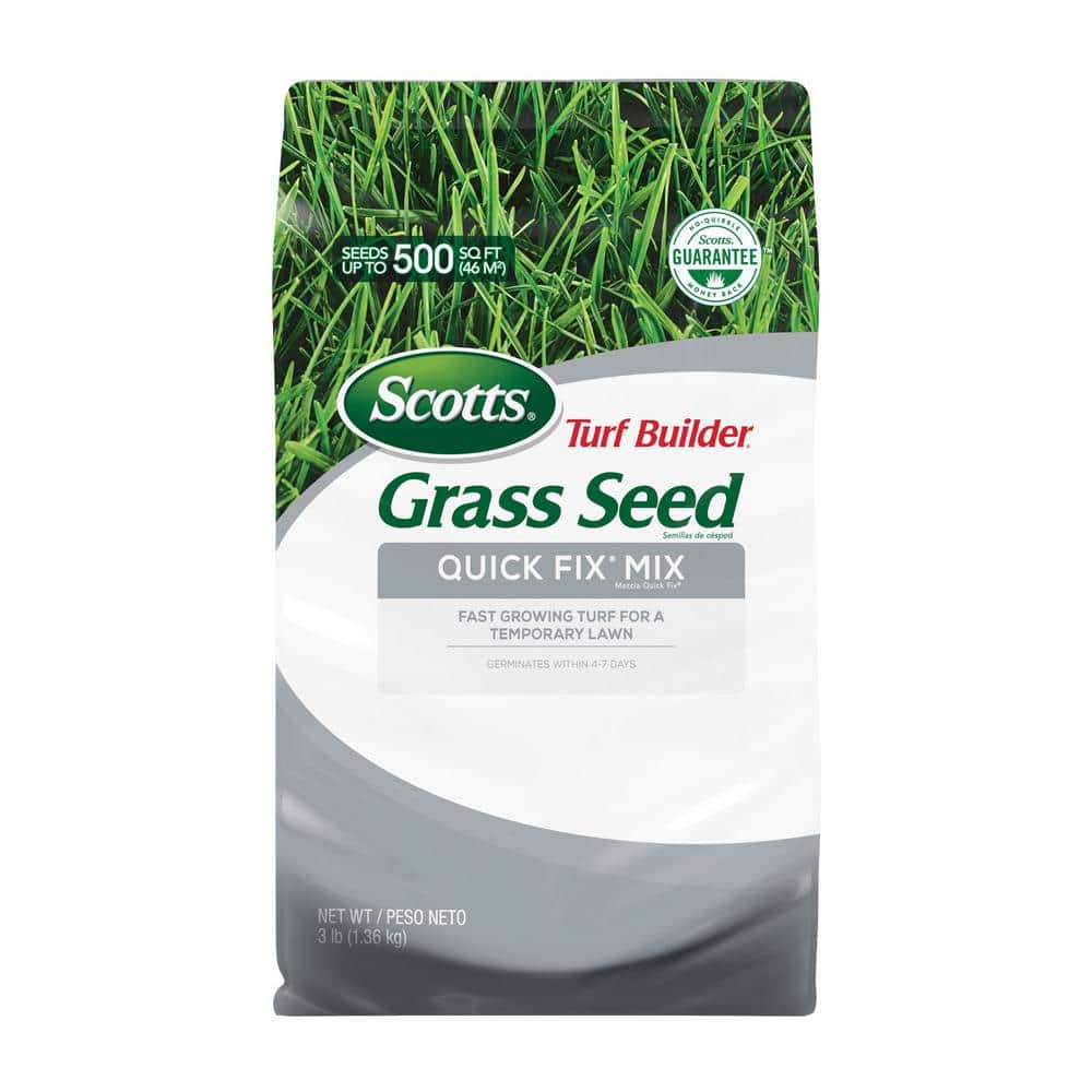 Turf Builder Grass Seed 3 lbs. Quick Fix Mix, Fast Growing Turf for a Temporary Lawn - Hercitys