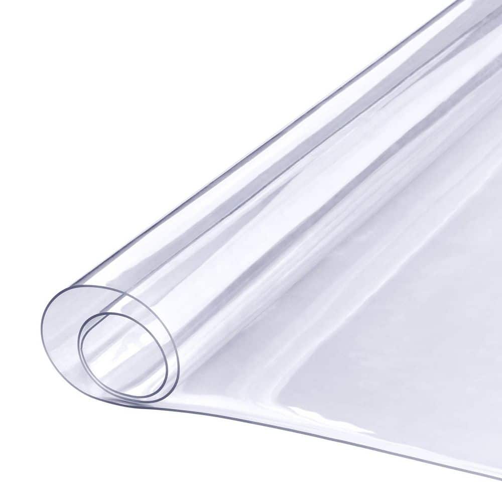 Clear Table Cover Protector, 12 x 24 in. /306 x 614 mm Table Cover, 1.5 mm Thick PVC Plastic Tablecloth, Waterproof - Hercitys