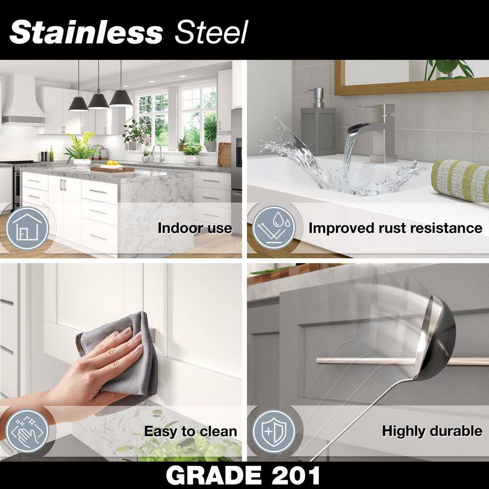 Sunset Collection 12-5/8 in. (320 mm) Modern Brushed Stainless Steel Cabinet Bar Pull - Hercitys