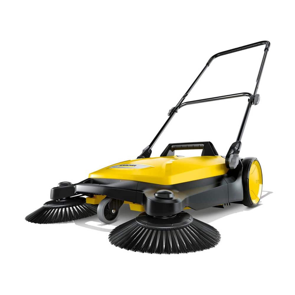 S 4 Twin Walk-Behind Outdoor Hand Push Sweeper – 5.25 Gal. Capacity - Hercitys
