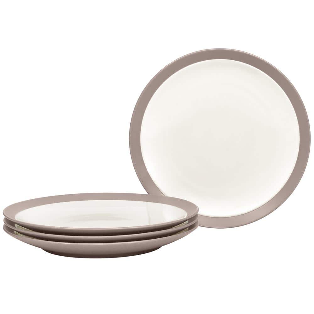 Colorwave Clay 11 in. (Tan) Stoneware Curve Dinner Plates, (Set of 4) - Hercitys