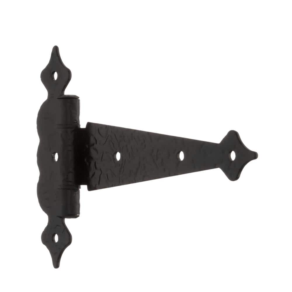 6 in. Standard  Black Decorative Hammered Tee Hinge - Hercitys
