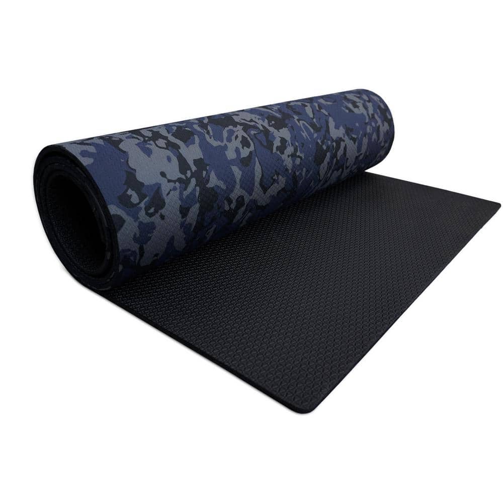 Blue Camo 72 in. x 24 in. Foam Multi-Use Fitness Mat (12 sq. ft) - Hercitys
