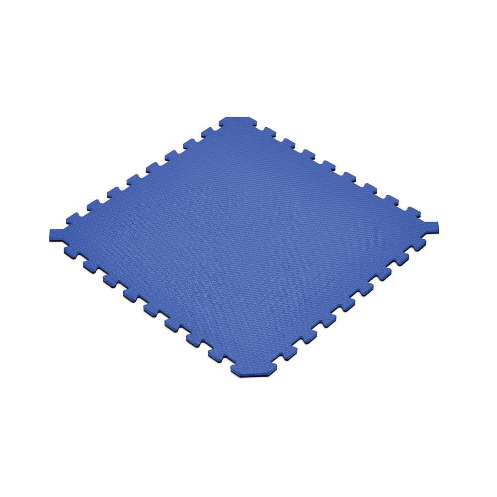 Blue/Black 24 in. x 24 in. EVA Foam Truly Reversible Interlocking Tile (18-Tile) - Hercitys