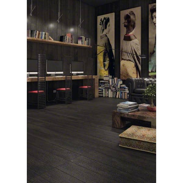 Naha Carbon 8 in. x 48 in Matte Porcelain Floor and Wall Tile (4-piece / 9.92 sq. ft. / box) - Hercitys