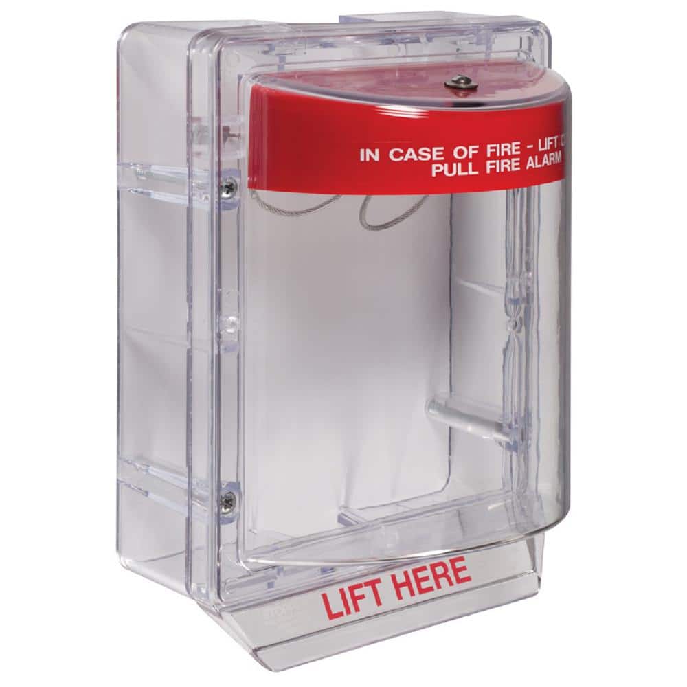 Stopper II without Horn, Fire Alarm Pull Station Cover, Clear Spacer, Fire Label, Polycarbonate - Hercitys