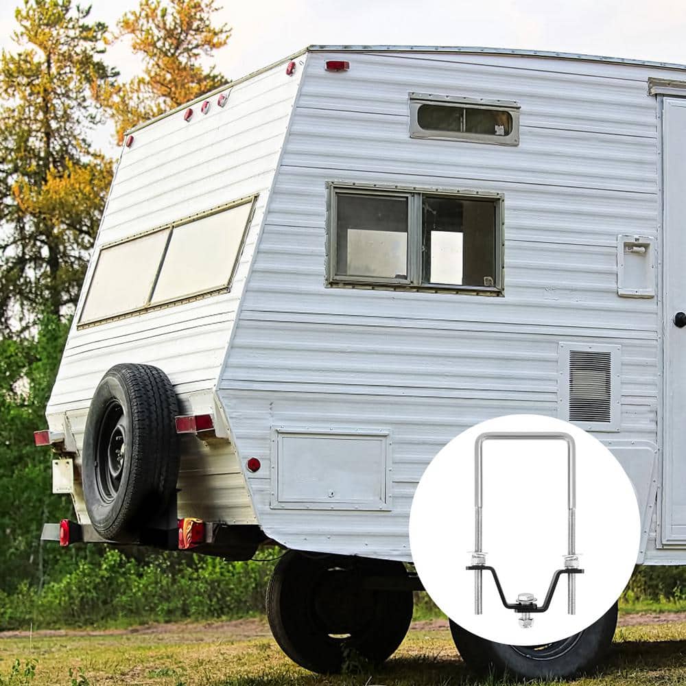 U-Bolt Spare Tire Carrier Spare Tire Holder Bracket Trailer Kit Fit Most 4 & 5 Lugs Wheels on 4 in.-5 in. Bolt Patterns - Hercitys