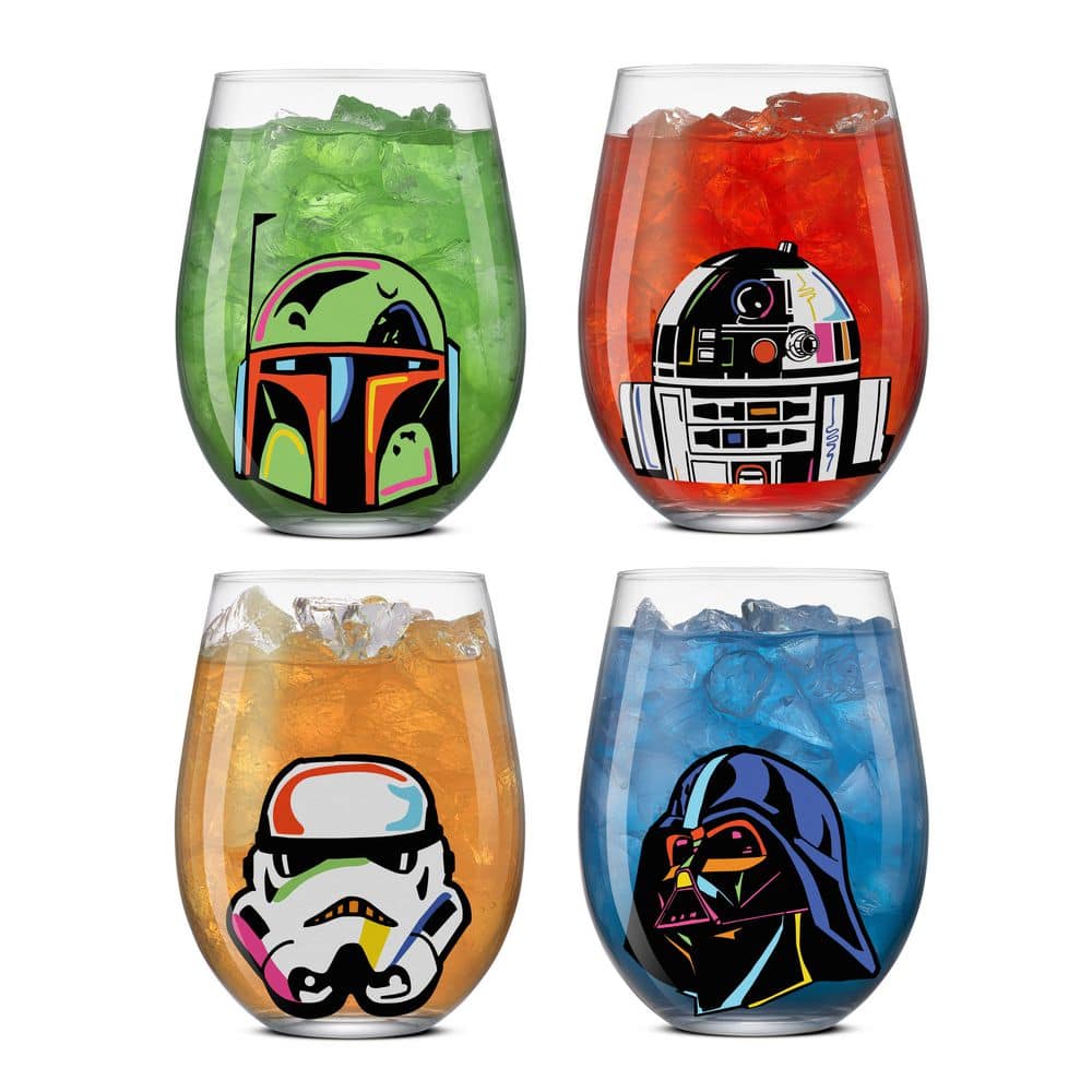 Star Wars Hero’s Clear Stemless, 19 oz. (Set of 4) - Hercitys