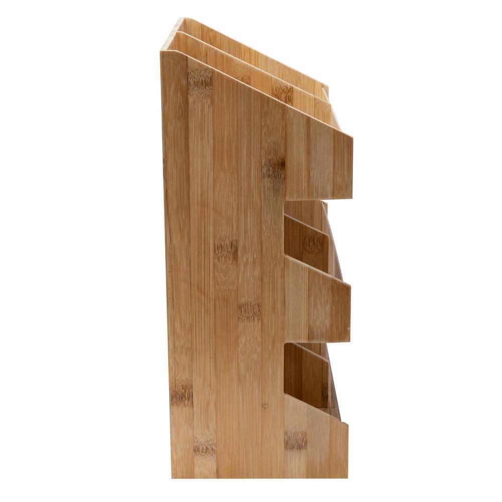 6-Section Brown Rayon from Bamboo Coffee Pod Condiment Station 13 in. L x 6.25 in. W x 15.25 in. H - Hercitys