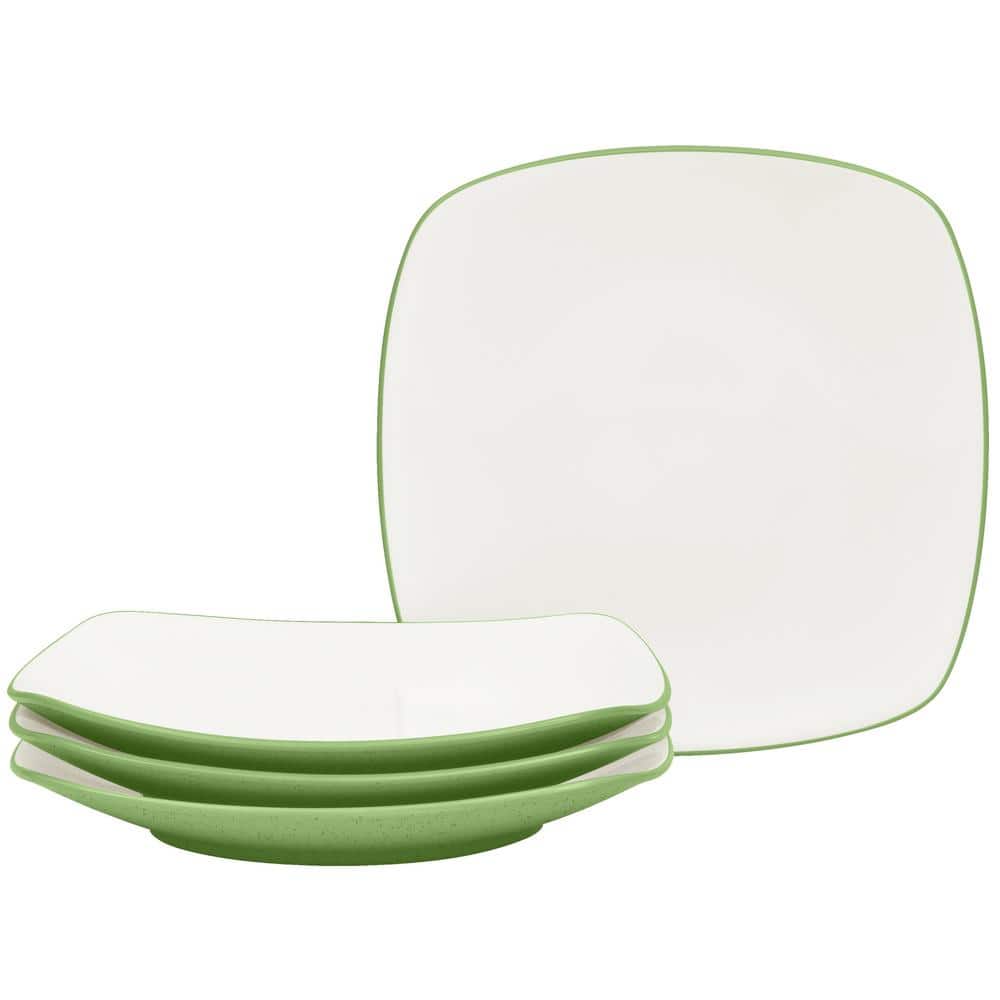 Colorwave Apple 8.25 in. (Green) Stoneware Square Salad Plates, (Set of 4) - Hercitys
