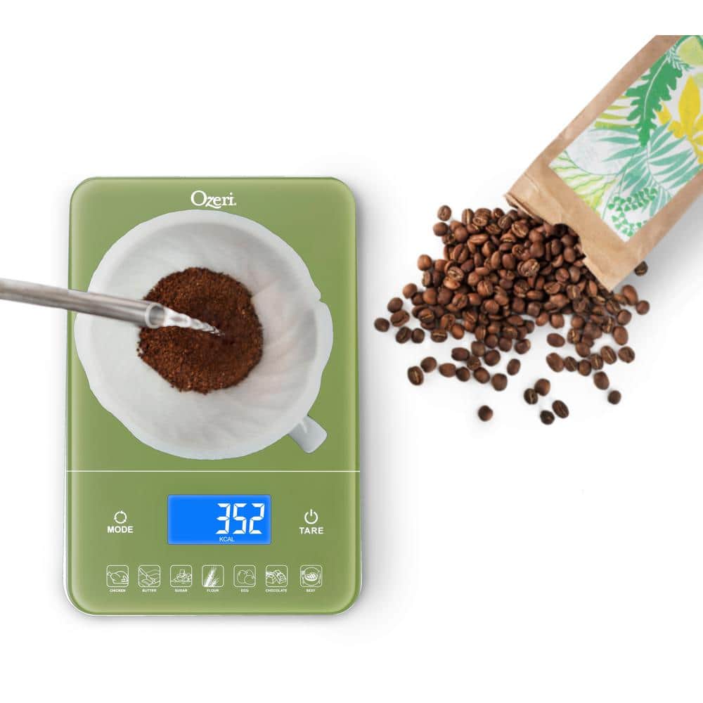 Touch III 22 lbs. (10 kg) Digital Kitchen Scale with Calorie Counter in Tempered Glass - Hercitys