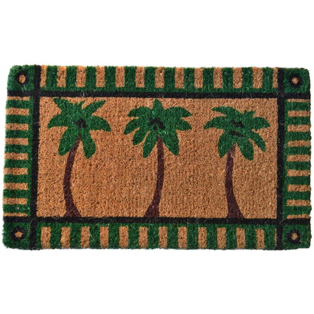Multi-Colored 30 in. x 18 in. Coir Non-Slip Indoor/Outdoor Door Mat - Hercitys