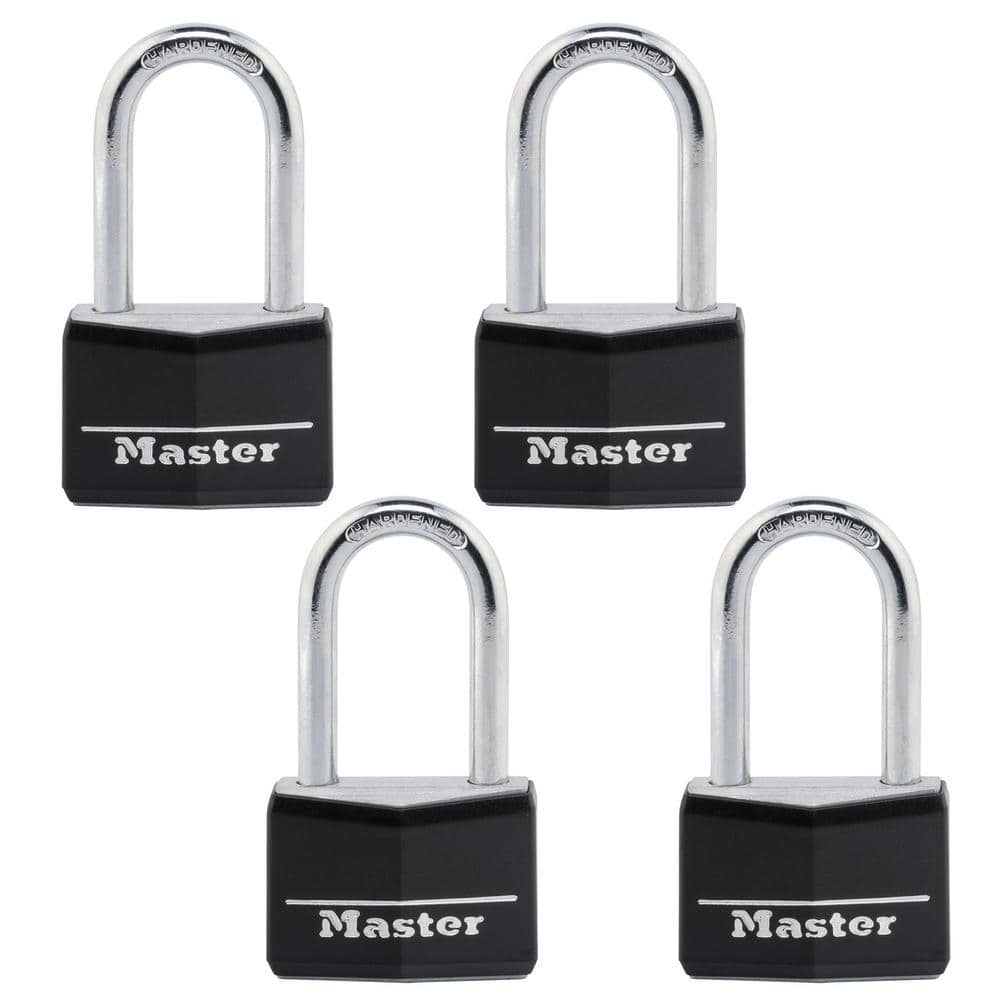 Lock with Key, 1-9/16 in. Wide, 1-1/2 in. Shackle, 4 Pack - Hercitys