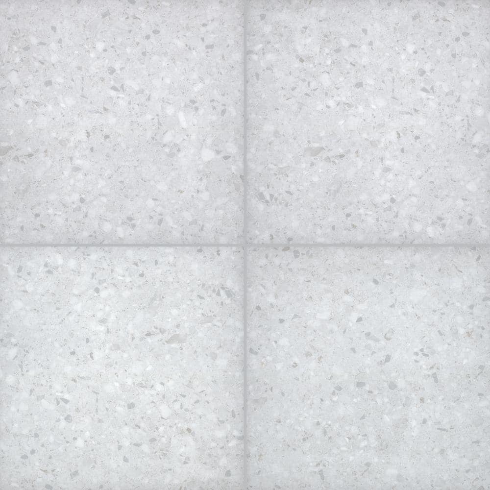 Terrazo Glacier 2 cm. x 24 in. x 24 in. Matte Porcelain Paver Tile (8 sq. ft./Case) - Hercitys