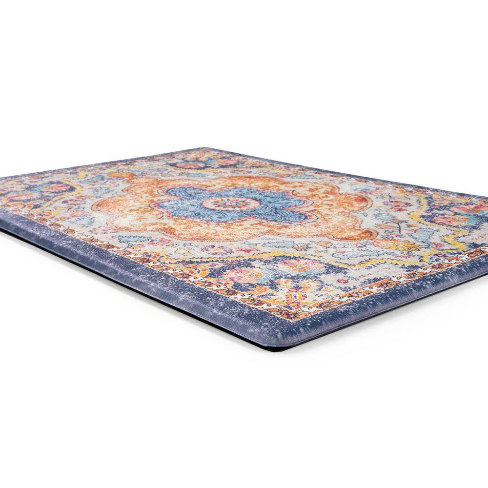 Multi Distressed Bohemian Vintage 18 in. x 30 in. Anti Fatigue Standing Mat - Hercitys