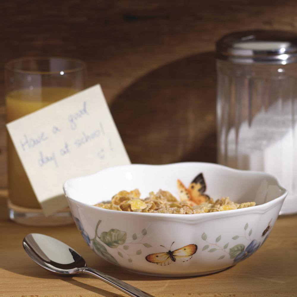 Butterfly Meadow 20 oz. Porcelain Multi Color All Purpose Bowl - Hercitys