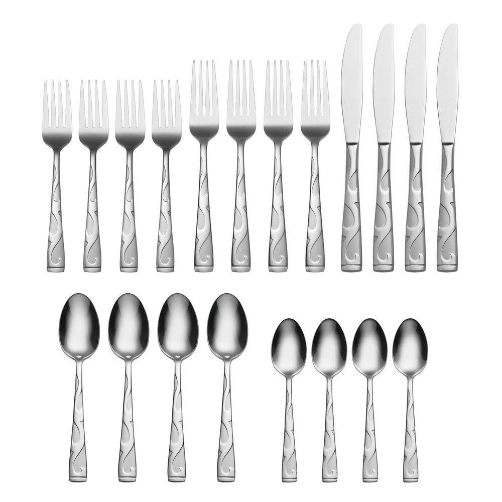 Tuscany 20-Piece Silver 18/0-Stainless Steel Flatware Set (Service For 4) - Hercitys