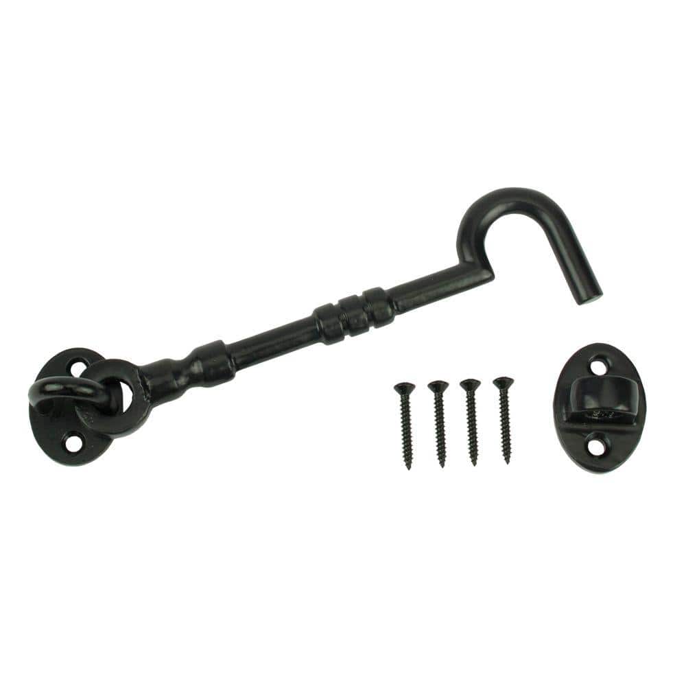 6 in. Black Decorative Hook and Eye - Hercitys