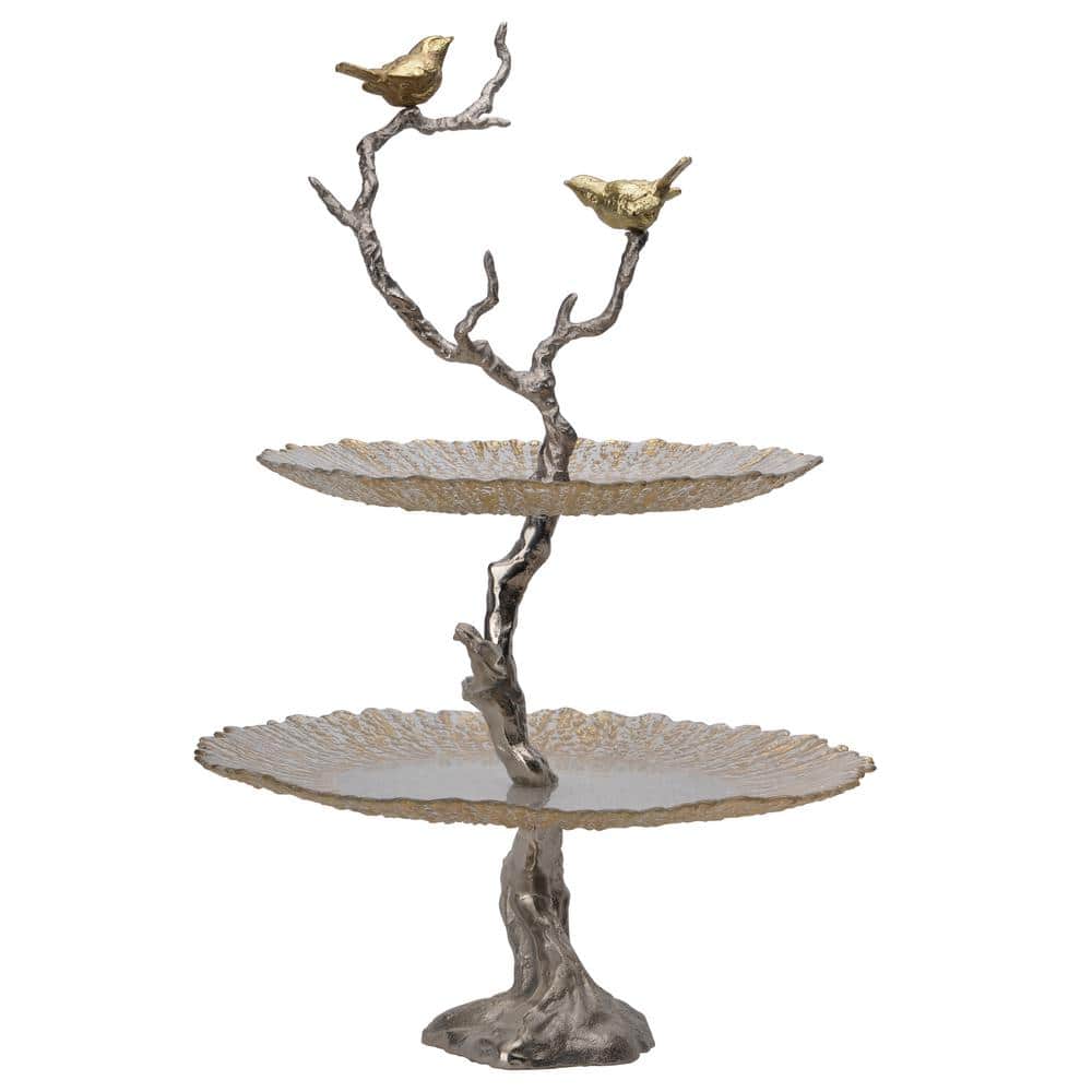 Atelier Gold, Silver 2-Tier Serving Plates - Hercitys