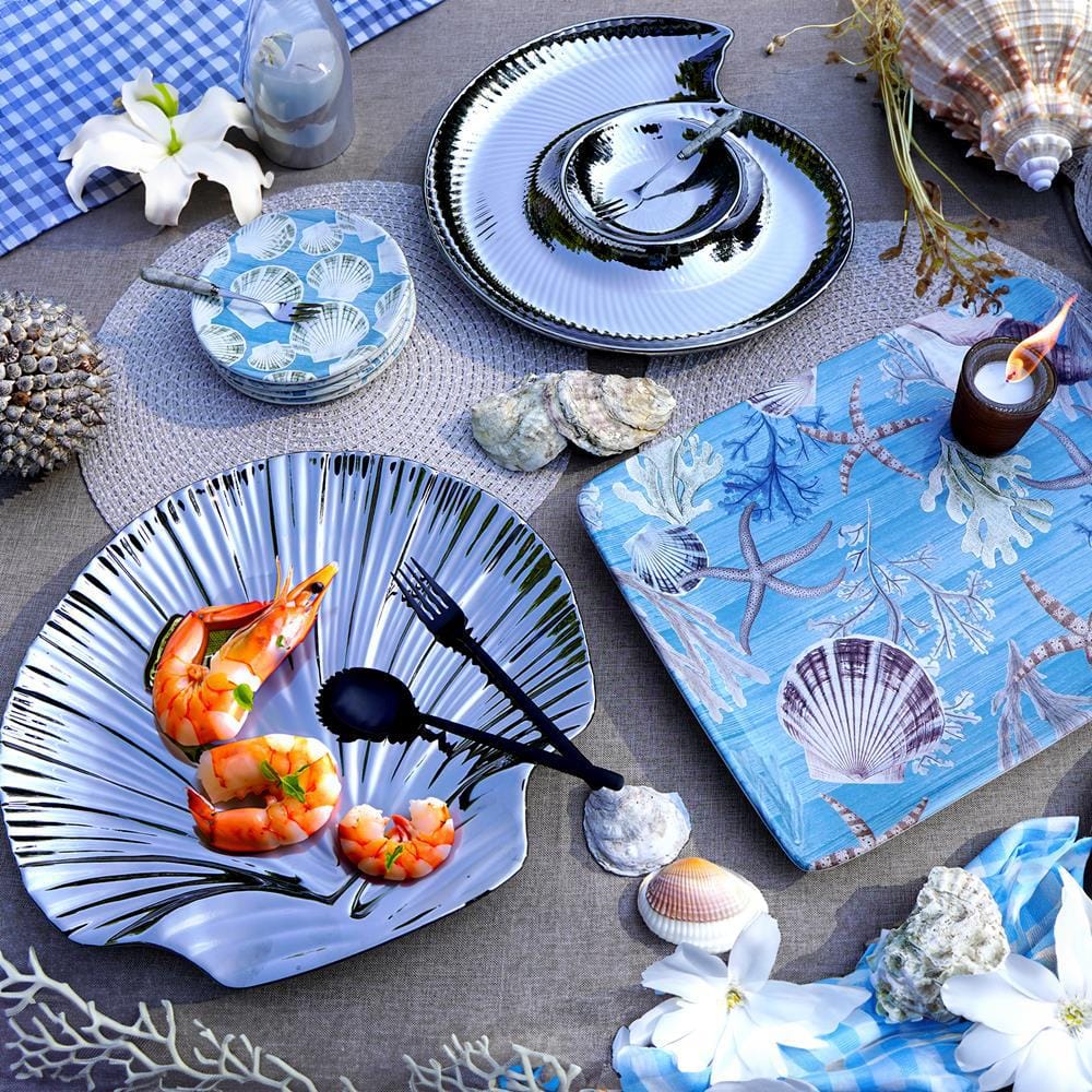 Beyond the Shore Multicolor Canape Salad Plates (Set of 4) - Hercitys