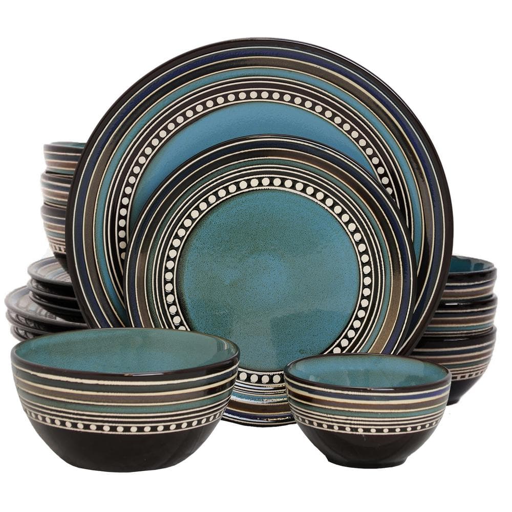 Cafe Versailles 16-Piece Double Bowl Dinnerware Set – Blue - Hercitys