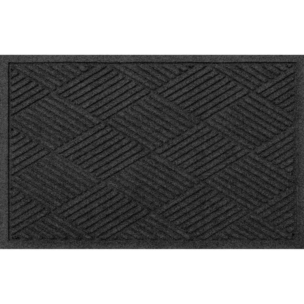 Waterhog Diamonds 23 in. x 35 in. PET Polyester Indoor Outdoor Door Mat Charcoal - Hercitys