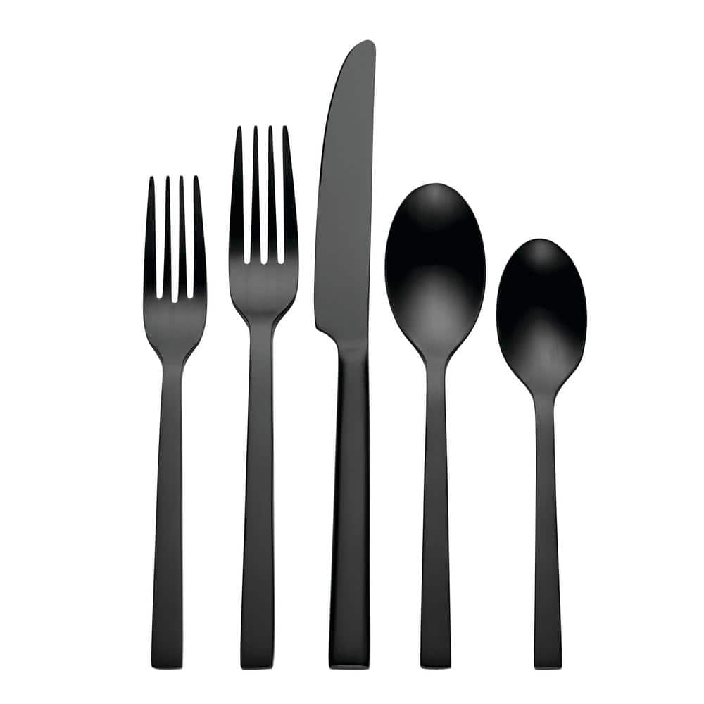 Chef’s Table 20-Piece Black 18/0-Stainless Steel Flatware Set (Service For 4) - Hercitys