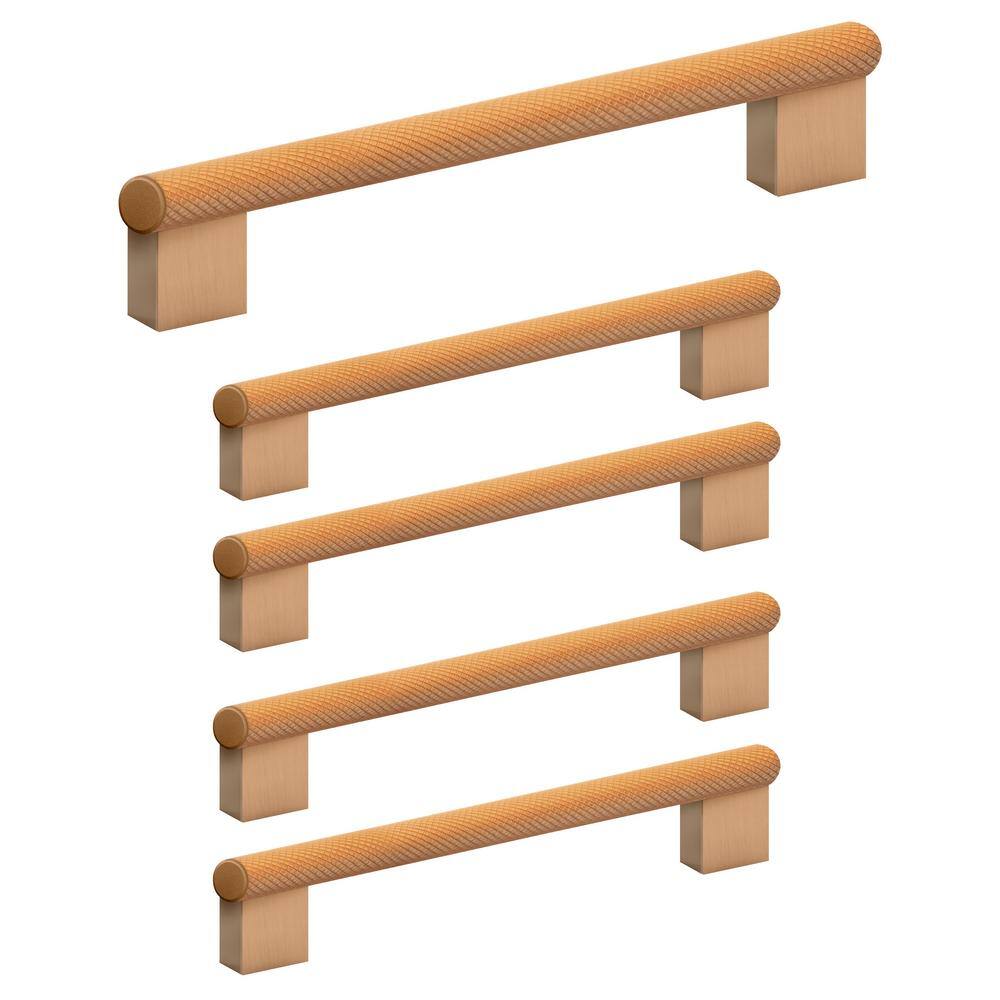 Porter 5 in. (128mm) Center-to-Center, Satin Gold Bar Pull, 5-Pack - Hercitys