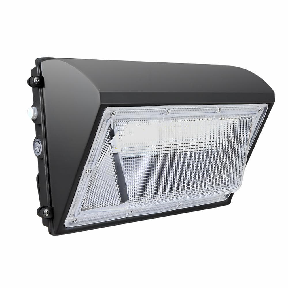 Waterproof 120-V Powered Bronze Integrated LED Wall Pack Spotlight Light 18000 Lumens 5000k White with Photocell Sensor - Hercitys